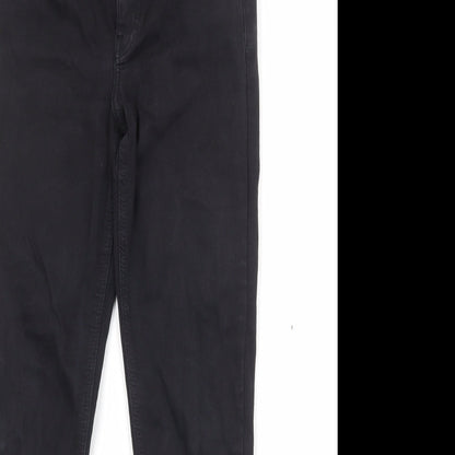 Topshop Womens Black Cotton Skinny Jeans Size 28 Regular Zip