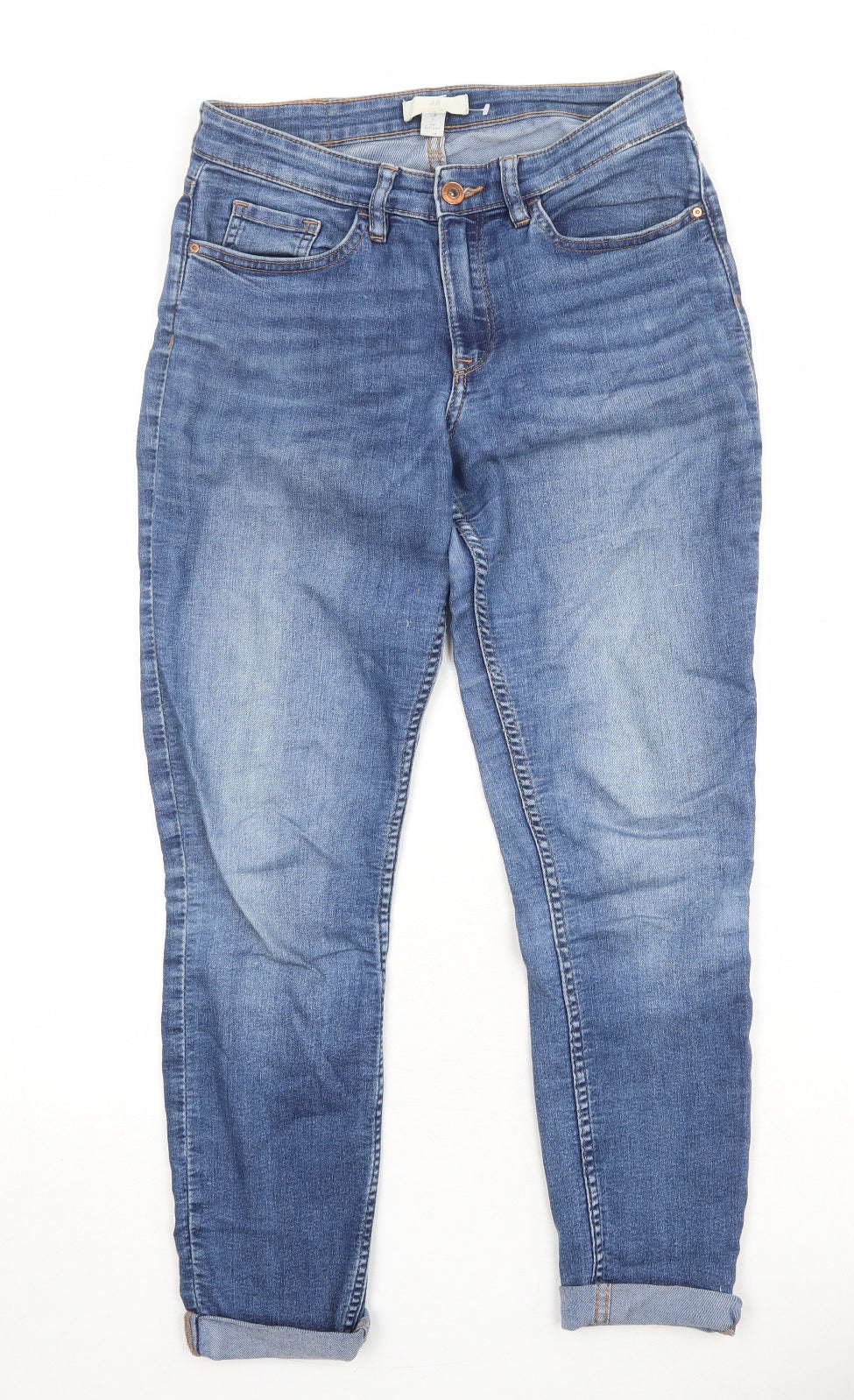 Womens UK Size 6 H&M Regular Fit Skinny Blue Jeans