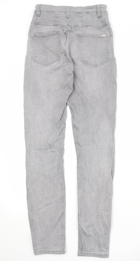 ORSAY Womens Grey Cotton Straight Jeans Size 24 in Regular Zip