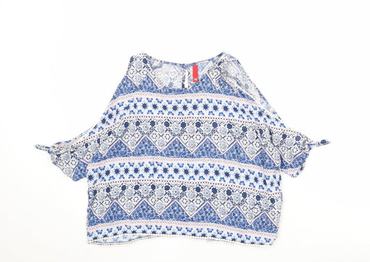 Womens UK Size 10 Divided by H&M Blue Basic Blouse