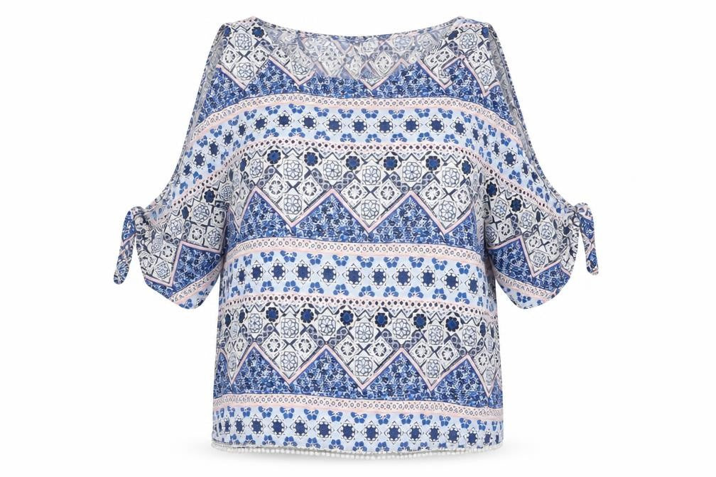 Womens UK Size 10 Divided by H&M Blue Basic Blouse