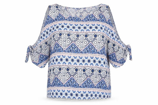 Womens UK Size 10 Divided by H&M Blue Basic Blouse