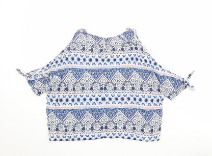 Womens UK Size 10 Divided by H&M Blue Basic Blouse