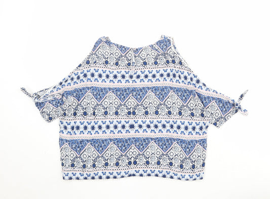 Womens UK Size 10 Divided by H&M Blue Basic Blouse
