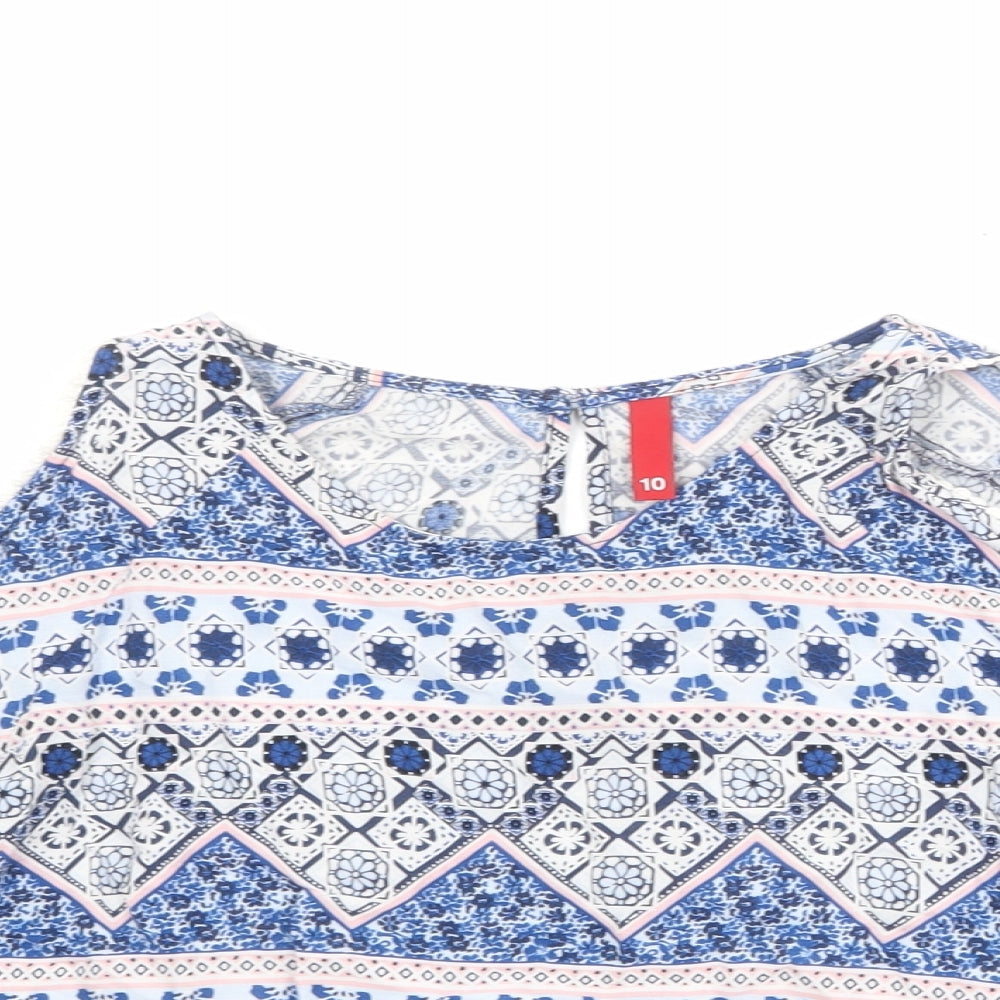 Womens UK Size 10 Divided by H&M Blue Basic Blouse