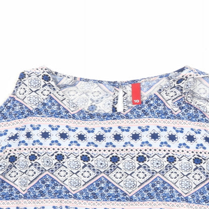 Womens UK Size 10 Divided by H&M Blue Basic Blouse
