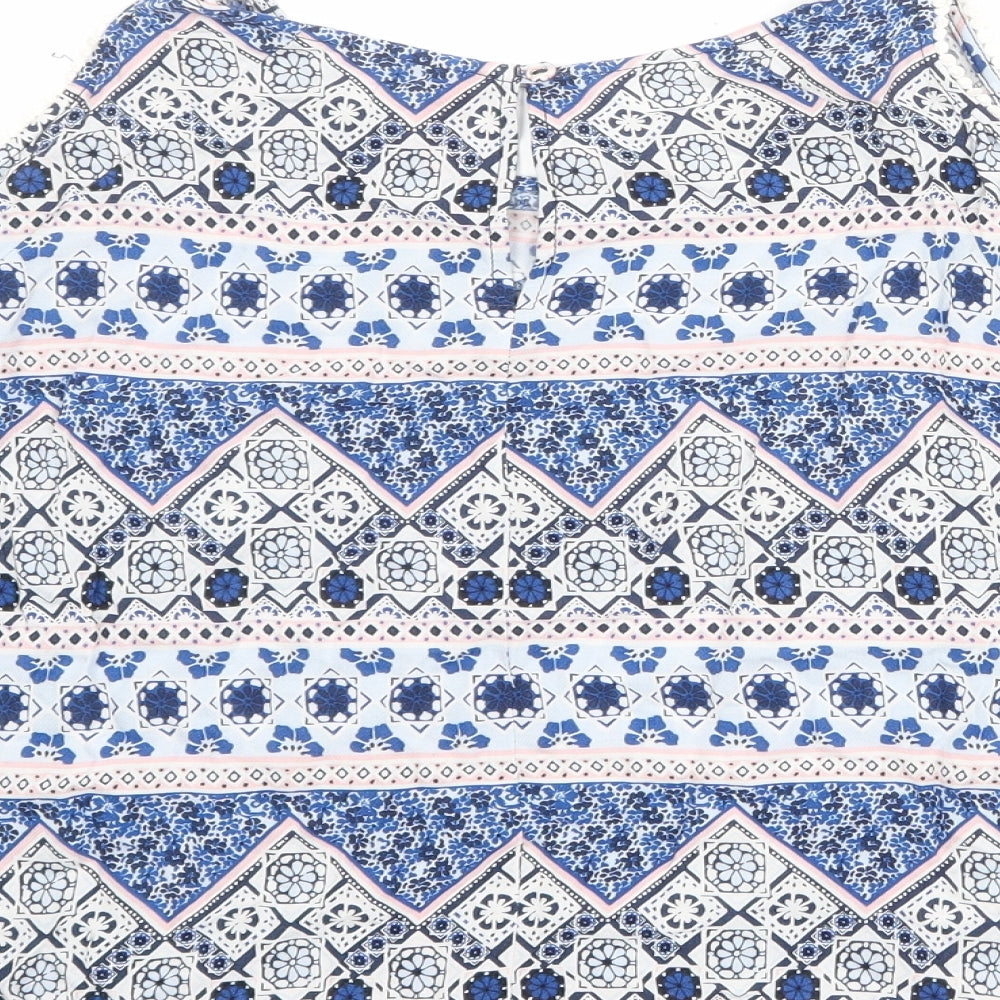 Womens UK Size 10 Divided by H&M Blue Basic Blouse
