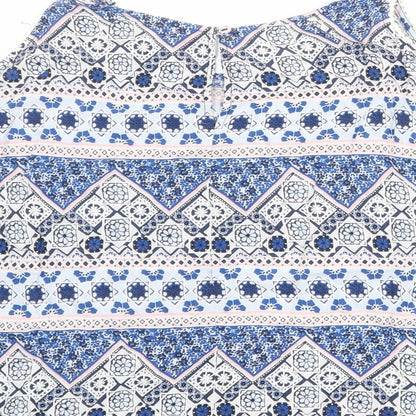 Womens UK Size 10 Divided by H&M Blue Basic Blouse