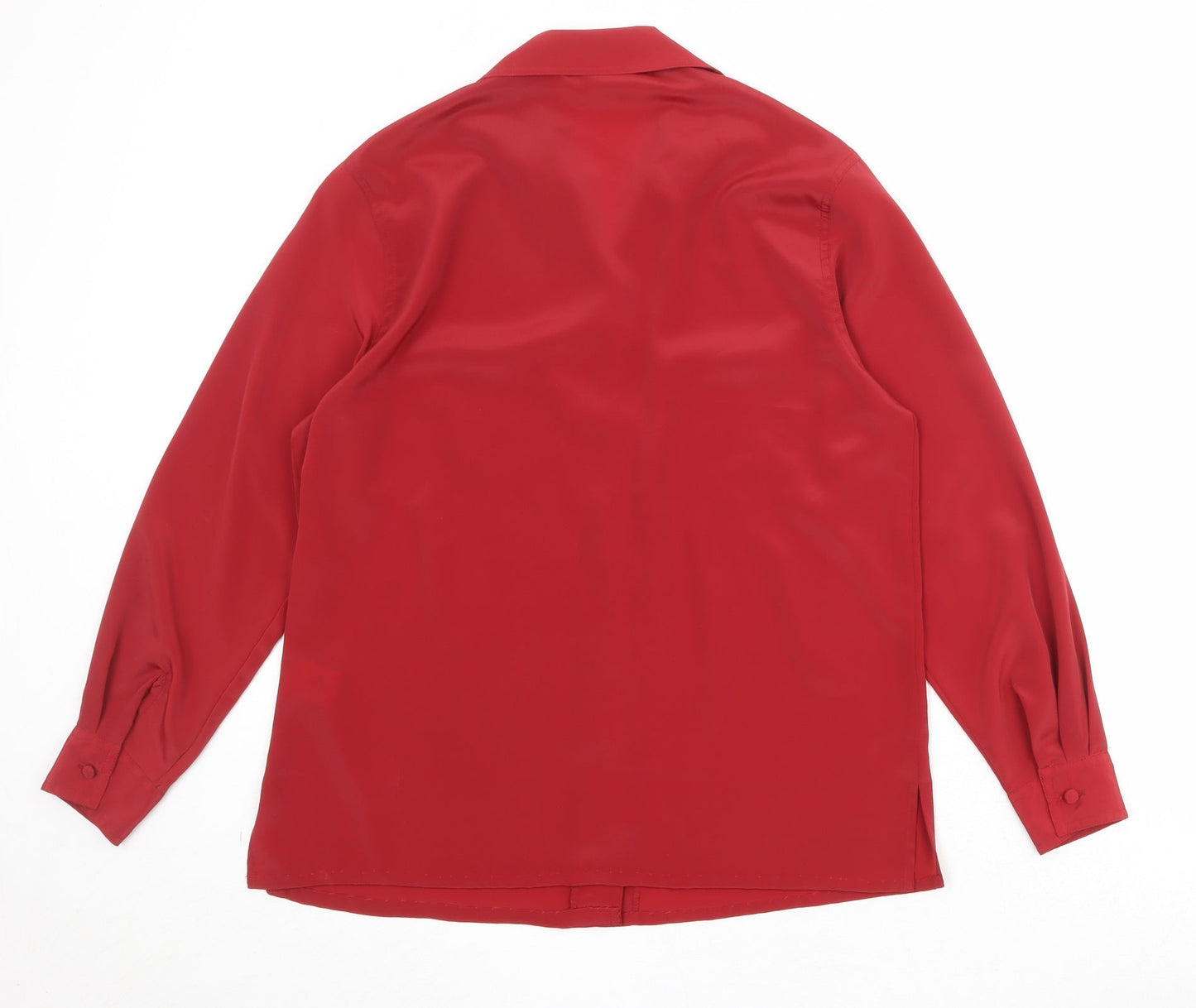 Womens UK Size 10 Essentials Red Basic Button-Up