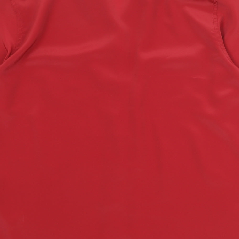 Womens UK Size 10 Essentials Red Basic Button-Up