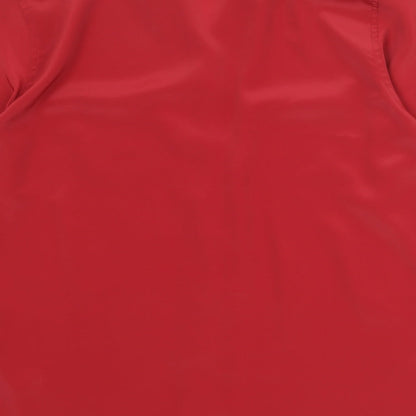 Womens UK Size 10 Essentials Red Basic Button-Up