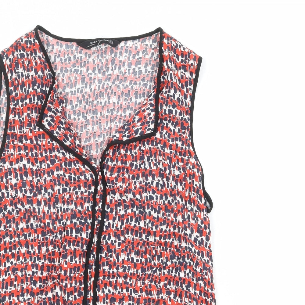 Womens UK Size M Zara Red Basic Tank