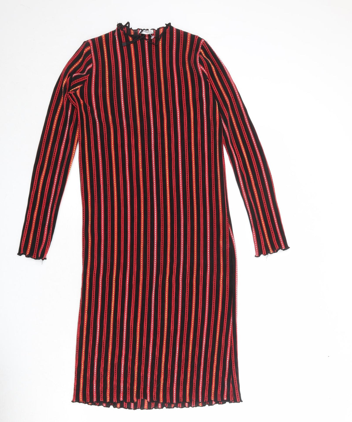 Zara Womens Multicoloured Striped Polyester A-Line Size S Round Neck Pullover
