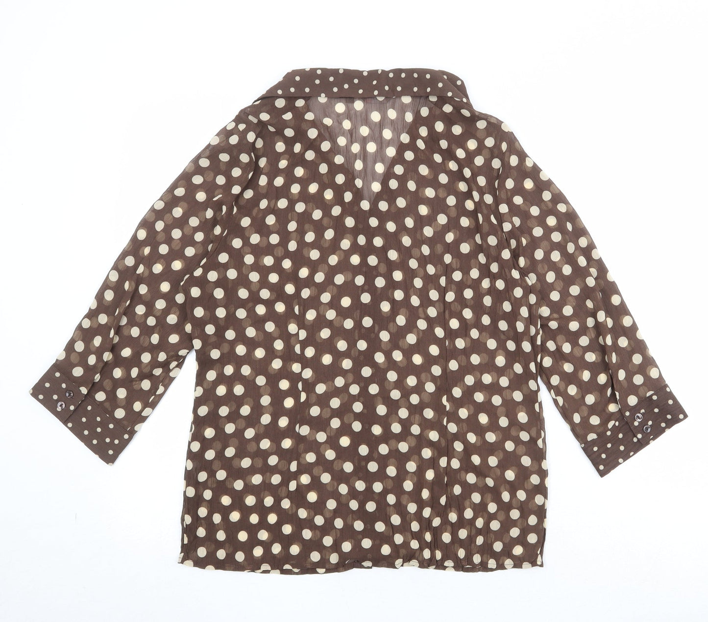Womens UK Size 14 Per Una Brown Basic Button-Up