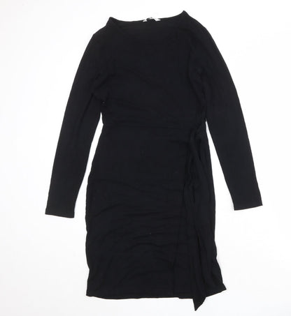 Great Plains Womens Black Viscose A-Line Size S Round Neck Pullover
