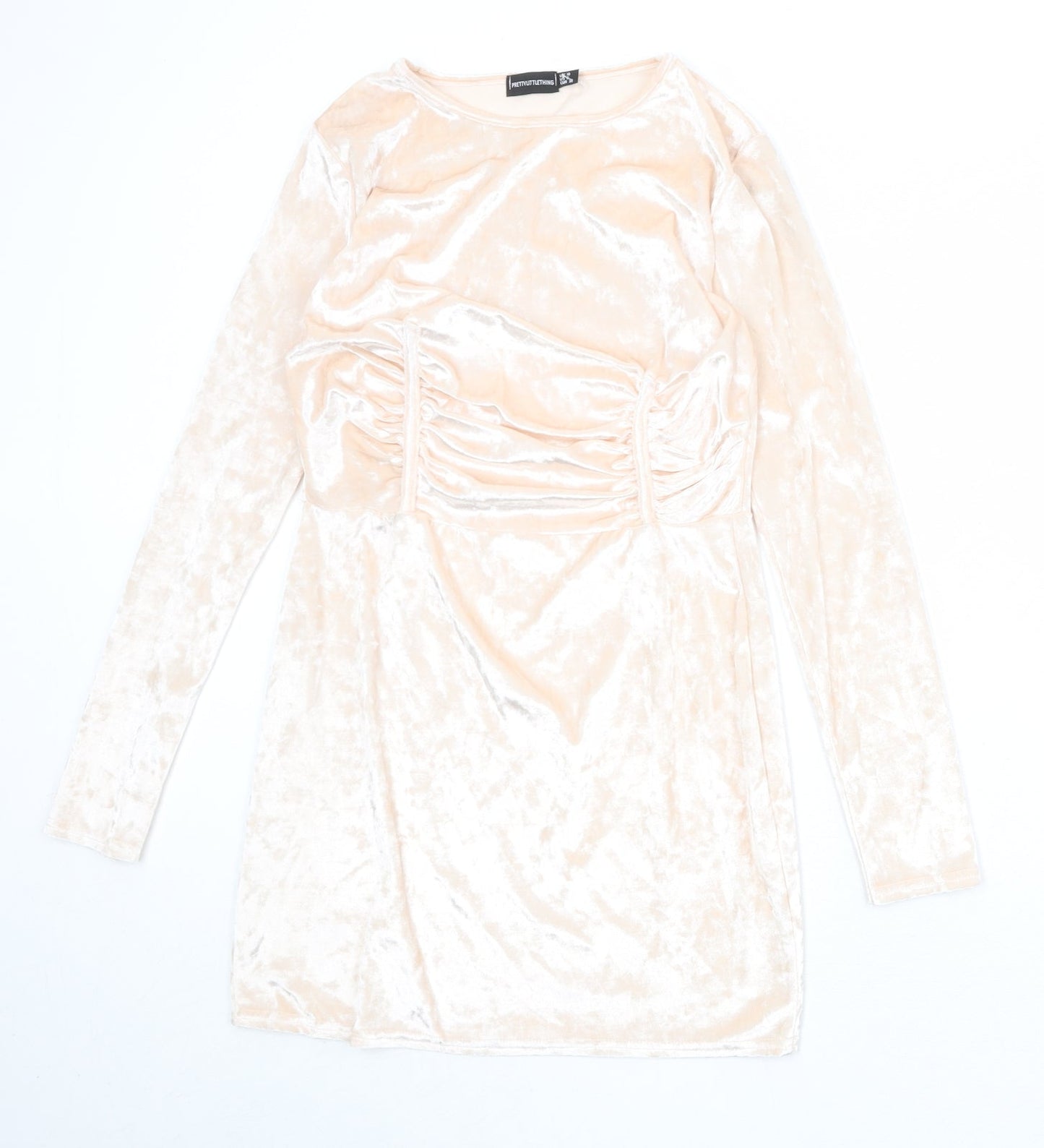 PRETTYLITTLETHING Womens Pink Polyester Mini Size 10 Round Neck Pullover