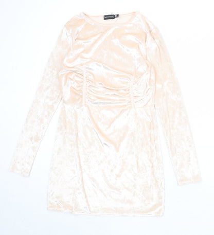 PRETTYLITTLETHING Womens Pink Polyester Mini Size 10 Round Neck Pullover