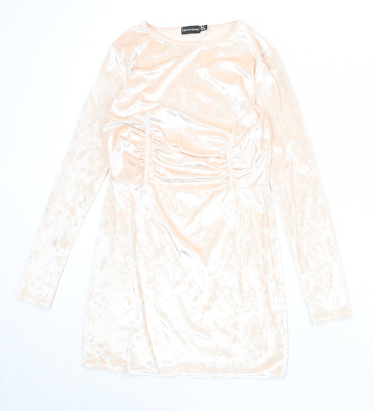 PRETTYLITTLETHING Womens Pink Polyester Mini Size 10 Round Neck Pullover