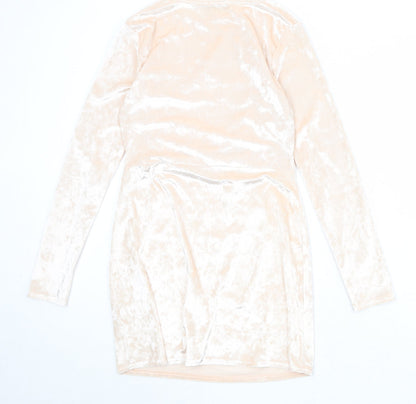 PRETTYLITTLETHING Womens Pink Polyester Mini Size 10 Round Neck Pullover