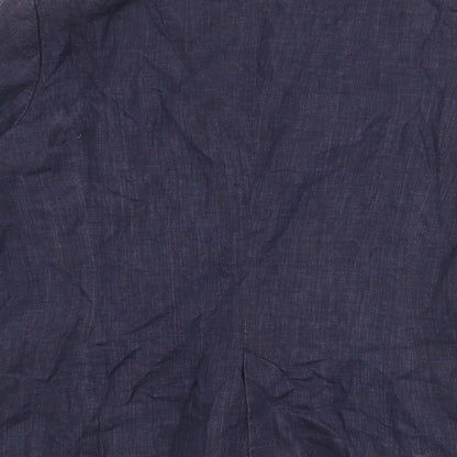 Zara Womens Blue Polyester Jacket Blazer Size XL