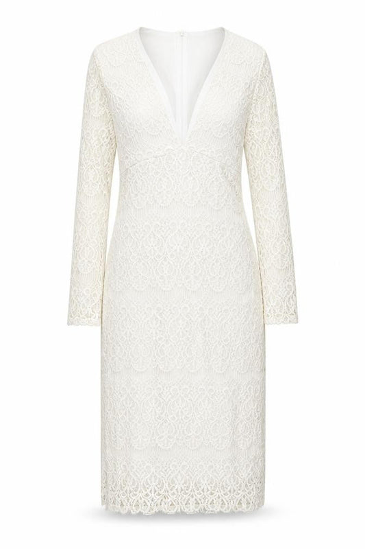 Edge Womens Ivory Polyester Shift Size 12 V-Neck Zip