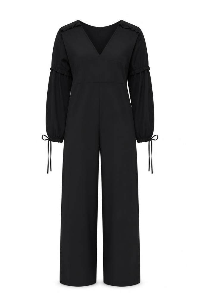 Womens UK Size 8 Boohoo One-Piece Black Jumpsuit