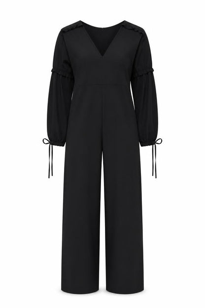 Womens UK Size 8 Boohoo One-Piece Black Jumpsuit
