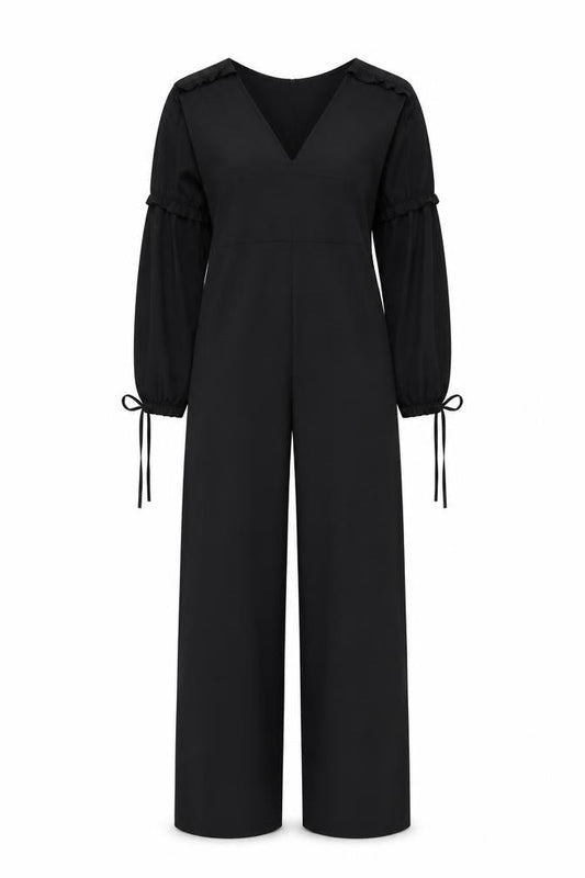 Womens UK Size 8 Boohoo One-Piece Black Jumpsuit