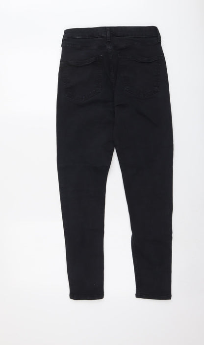 Topshop Womens Blue Cotton Skinny Jeans Size 28 in L27 in Regular Button