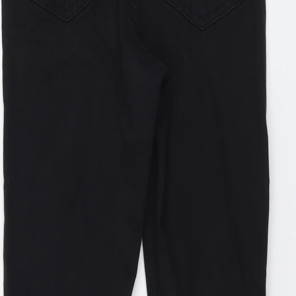 Topshop Womens Black Cotton Skinny Jeans Size 30 in L26 in Regular Button