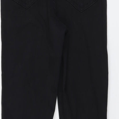 Topshop Womens Black Cotton Skinny Jeans Size 30 in L26 in Regular Button
