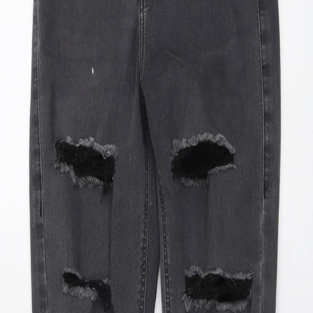 Topshop Womens Grey Cotton Skinny Jeans Size 26 in L30 in Regular Button