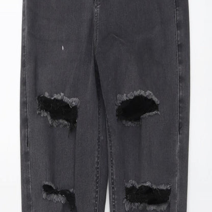 Topshop Womens Grey Cotton Skinny Jeans Size 26 in L30 in Regular Button