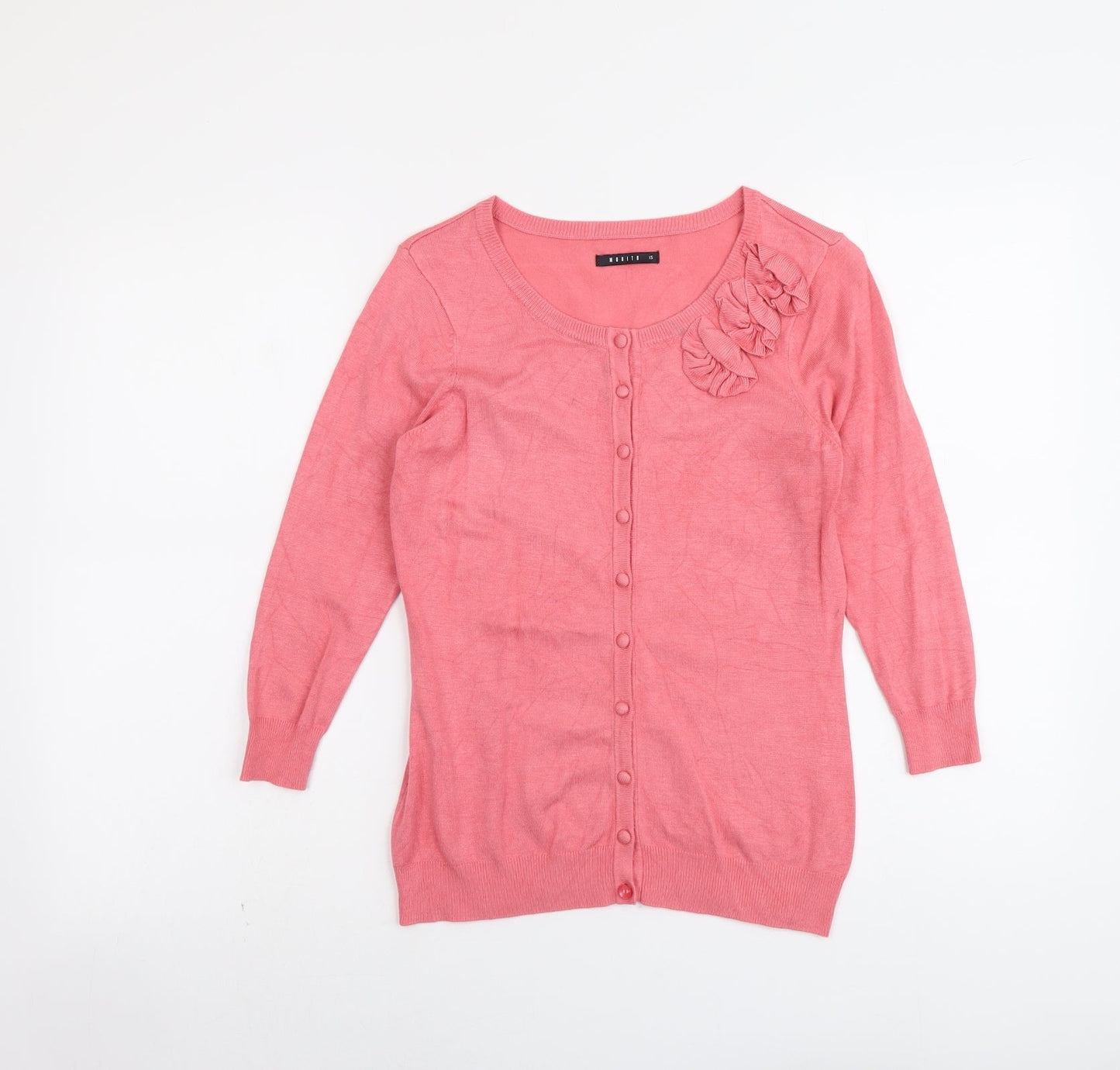 Womens UK Size XS Mohito Pink Cardigan Jumper