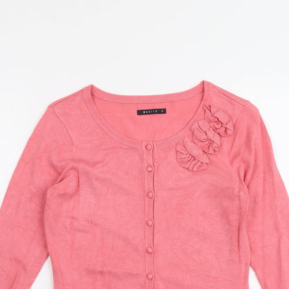 Womens UK Size XS Mohito Pink Cardigan Jumper