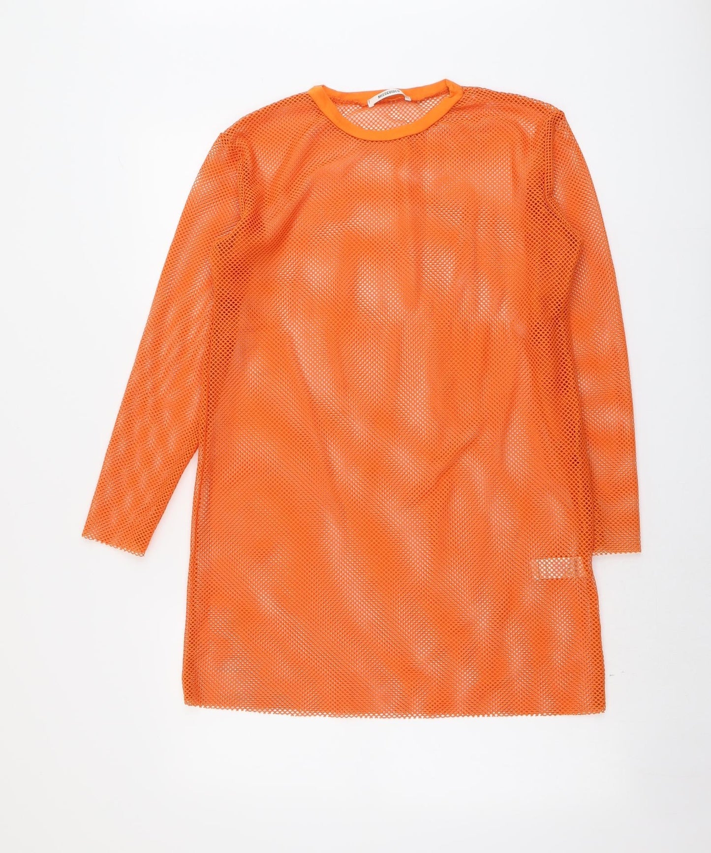 Womens UK Size 4 Missguided Orange Tunic Blouse