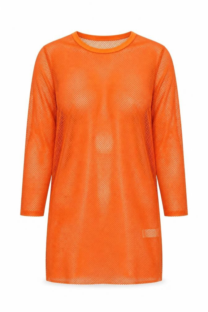 Womens UK Size 4 Missguided Orange Tunic Blouse