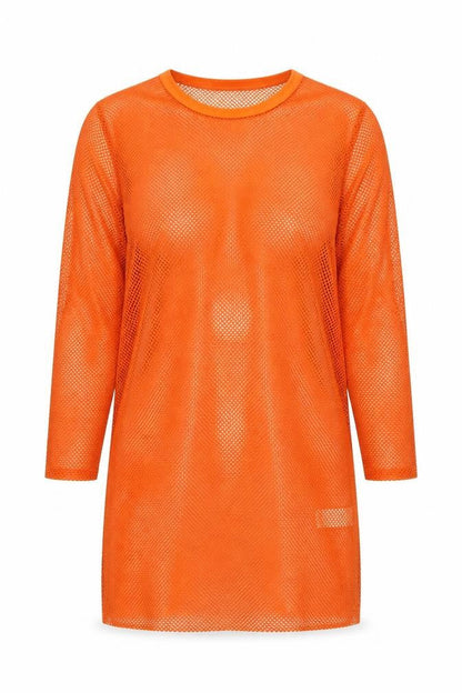 Womens UK Size 4 Missguided Orange Tunic Blouse