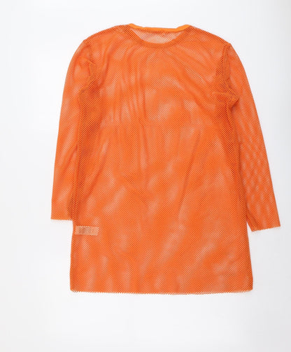 Womens UK Size 4 Missguided Orange Tunic Blouse