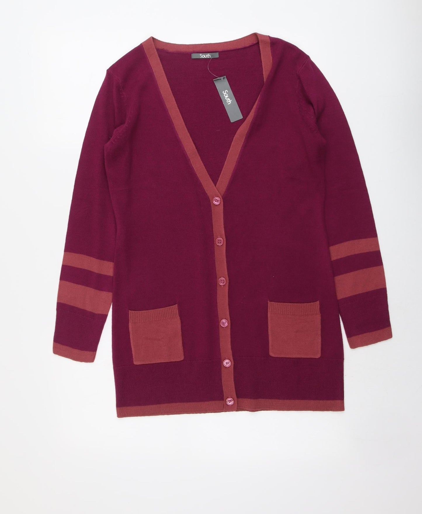 Womens UK Size 8 South Purple Cardigan Jumper