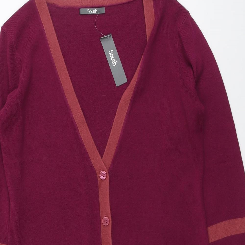 Womens UK Size 8 South Purple Cardigan Jumper