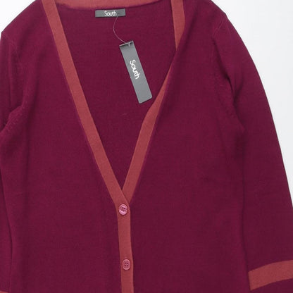 Womens UK Size 8 South Purple Cardigan Jumper