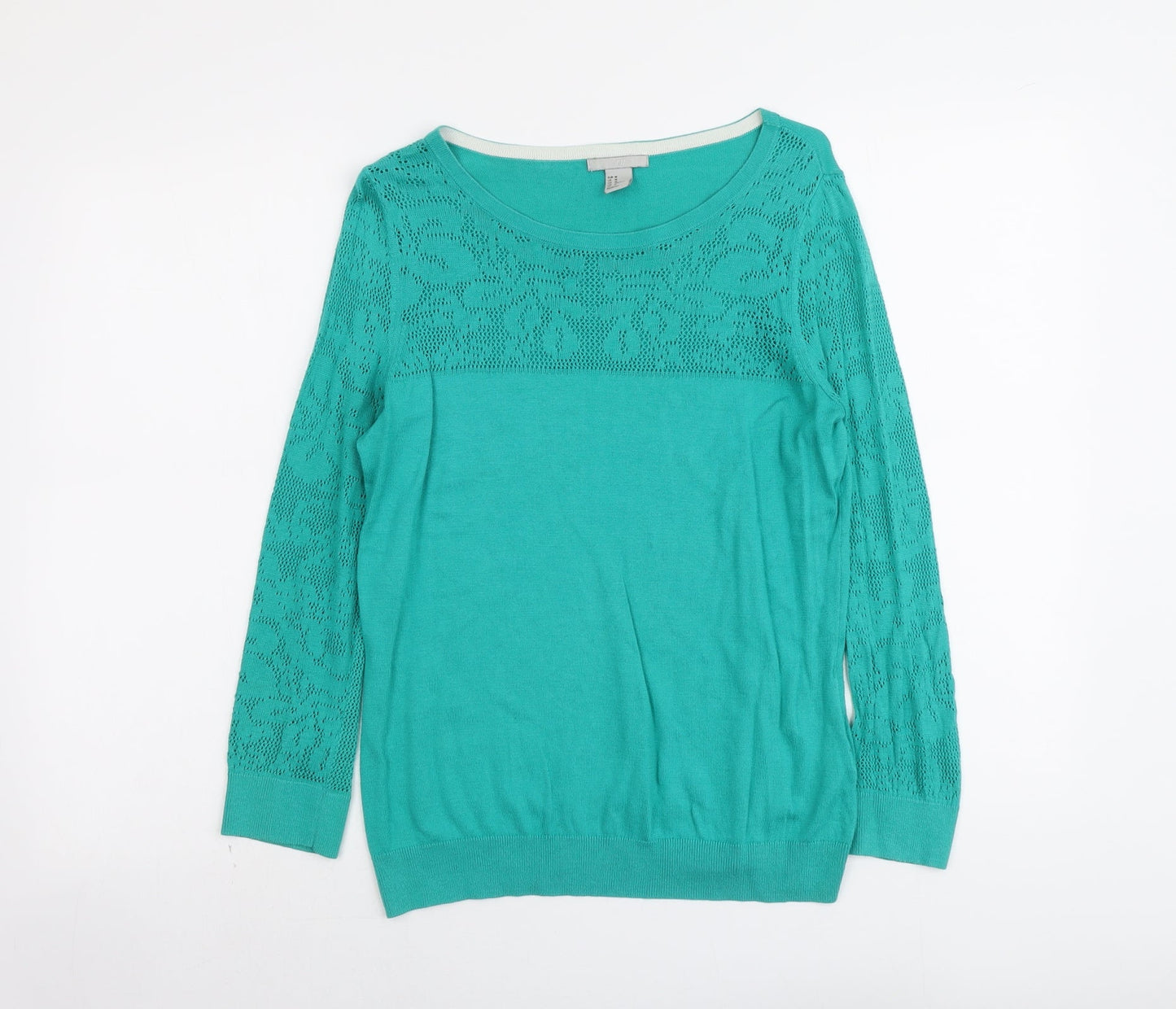 Womens UK Size M H&M Green Pullover Jumper
