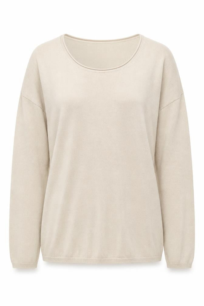 ESPRIT Womens Beige Round Neck Acrylic Pullover Jumper Size S