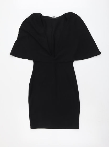 Missguided Womens Black Polyester A-Line Size 6 V-Neck Pullover