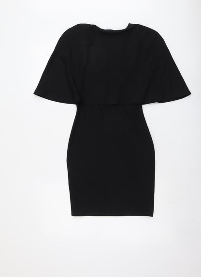 Missguided Womens Black Polyester A-Line Size 6 V-Neck Pullover