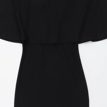 Missguided Womens Black Polyester A-Line Size 6 V-Neck Pullover