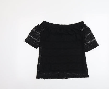 Womens UK Size 8 Dorothy Perkins Black Basic Blouse