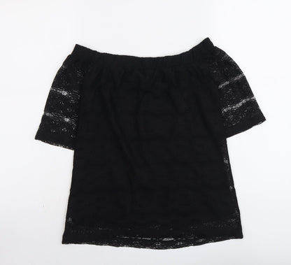 Womens UK Size 8 Dorothy Perkins Black Basic Blouse