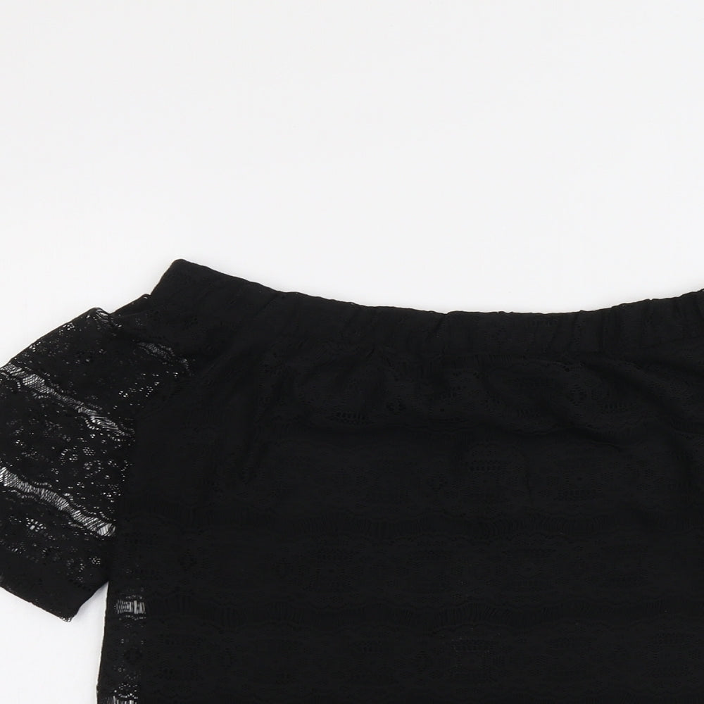 Womens UK Size 8 Dorothy Perkins Black Basic Blouse